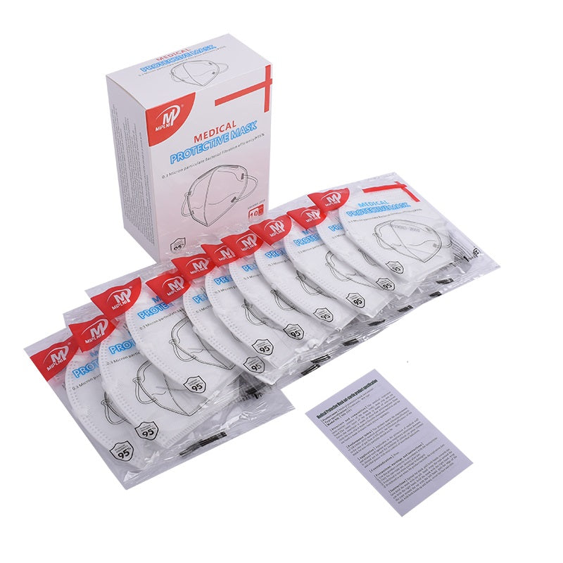 Original4u MIPLNI KN-95 Protective Respirators Protective 5 Layers Face Mask 10 Pack - BFE>%95