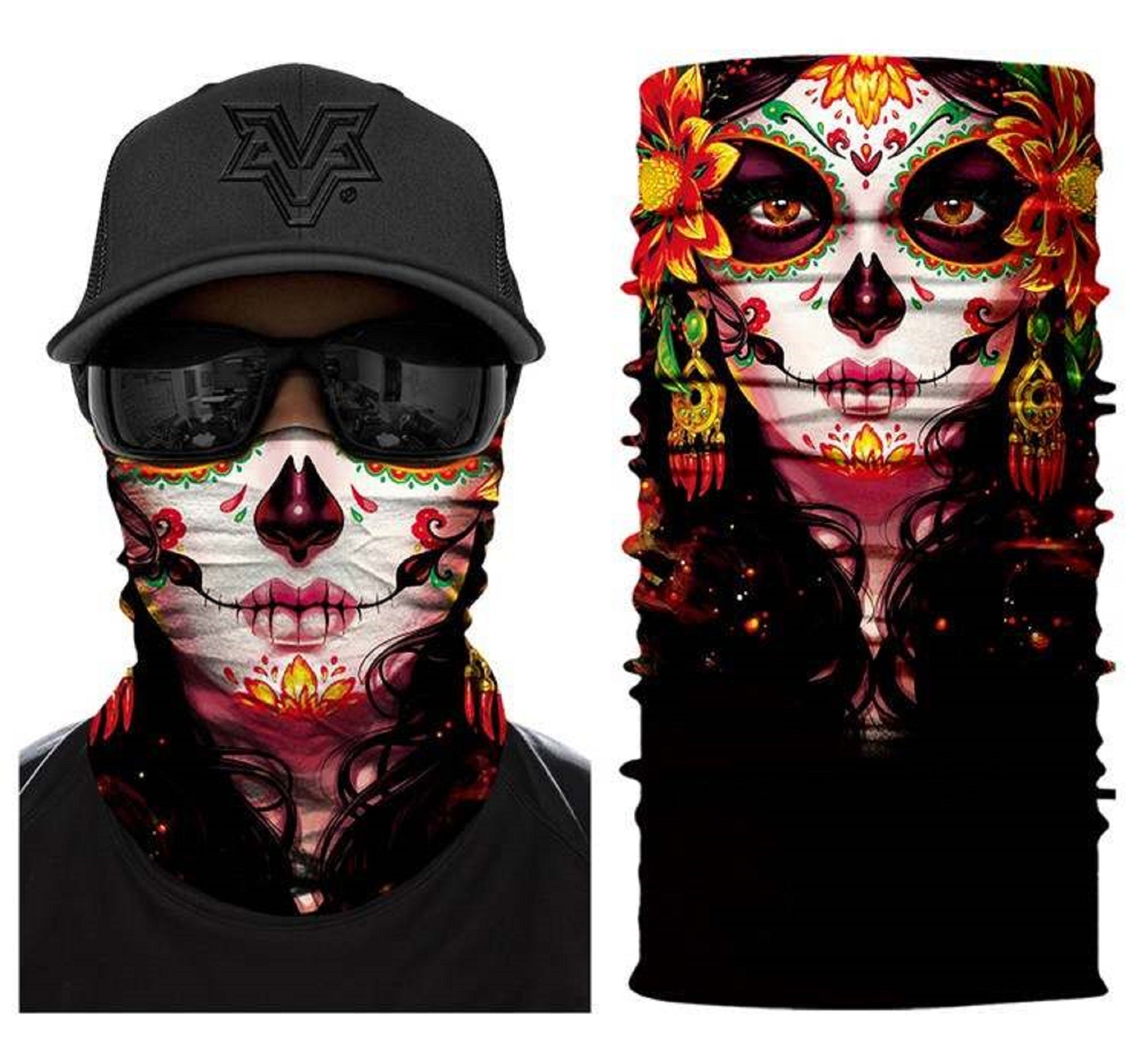 Original4u Neck Gaiter Breathable Face Cover Bandana Face Mask for Men Women 3D Print Head Wrap Scarf Headwear Multi-Purpose