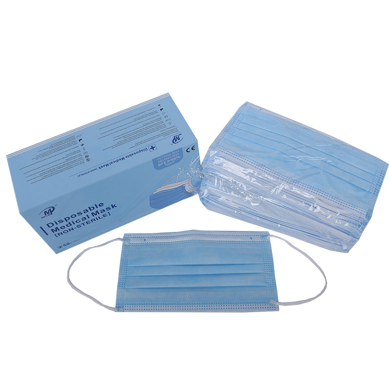 MIPLNI - 50 pcs Level II Face Mask Medical Surgical Dental Disposable 3-Ply BFE ≥ 98% CE