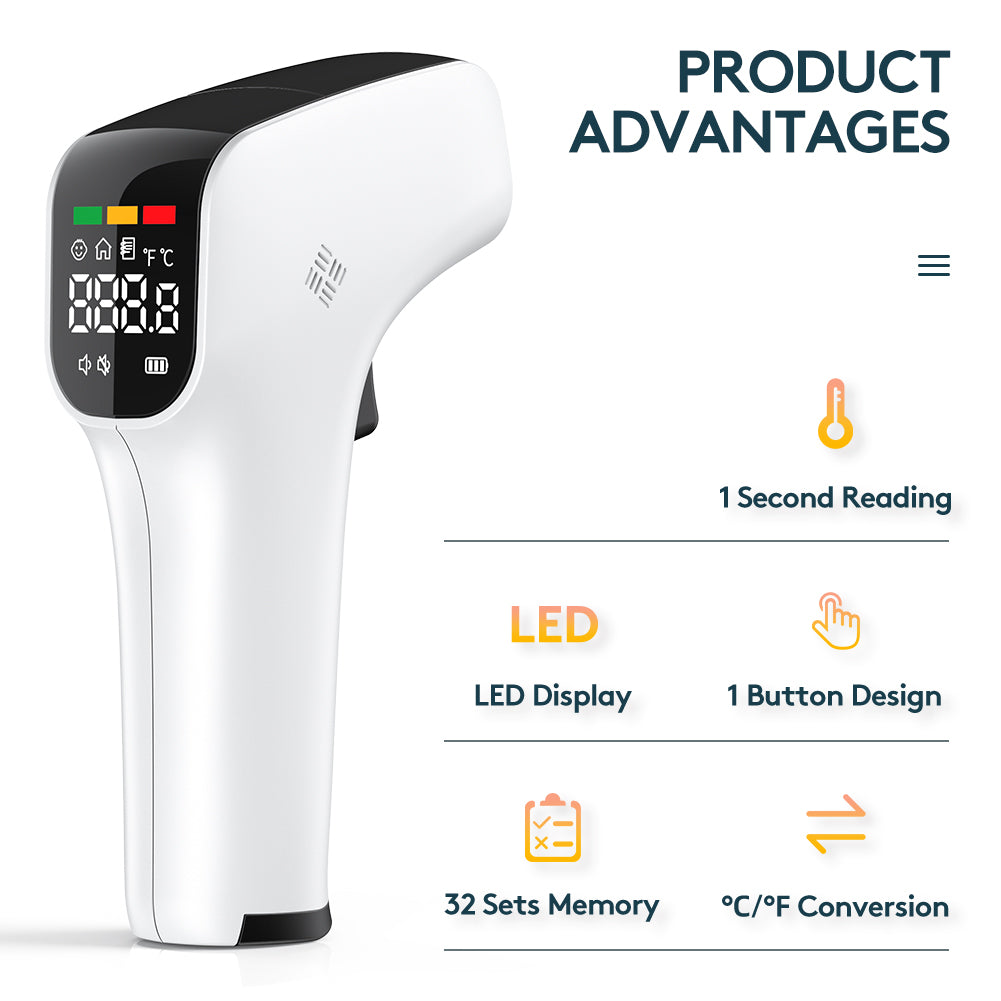 Pacom Digital Thermometer Forehead and Ear Infrared - Non-Contact Temperature