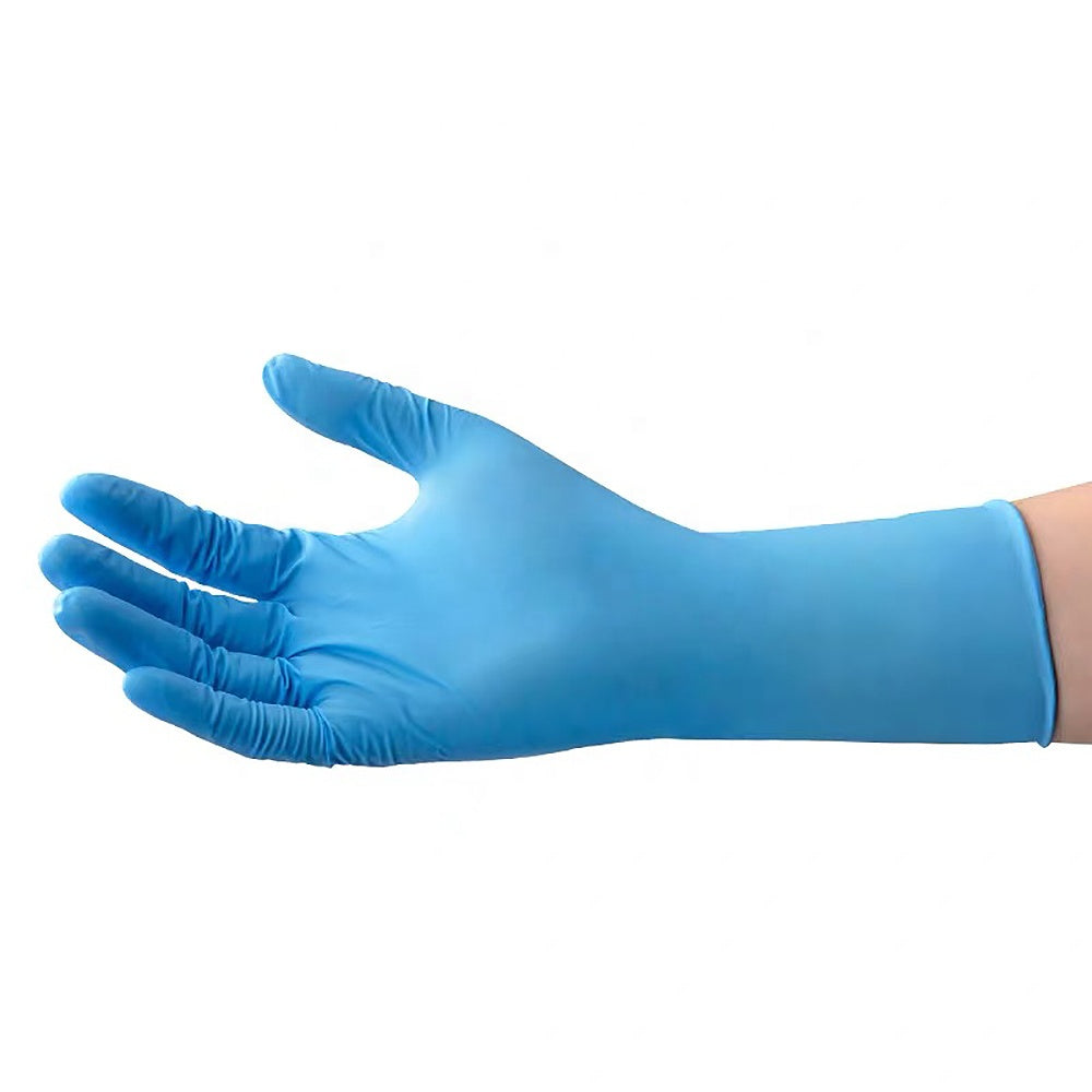 100 Pcs ( 1 box ) Disposable Gloves Synthetic Vinyl / Nitrile Blended Non-Med | Powder Free | Latex Free | Blue Color Gloves