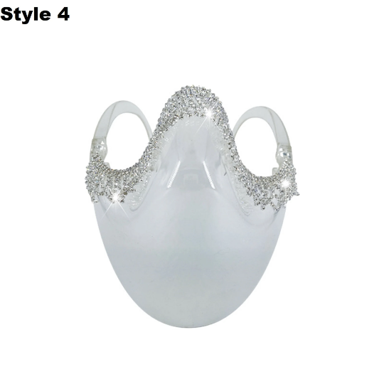 Face Shield Bling Crystal Head Mounted Masks Visible Lip Rhinestones Clear Fashion Transparent Reusable Durable Face protective Visible 10 Styles