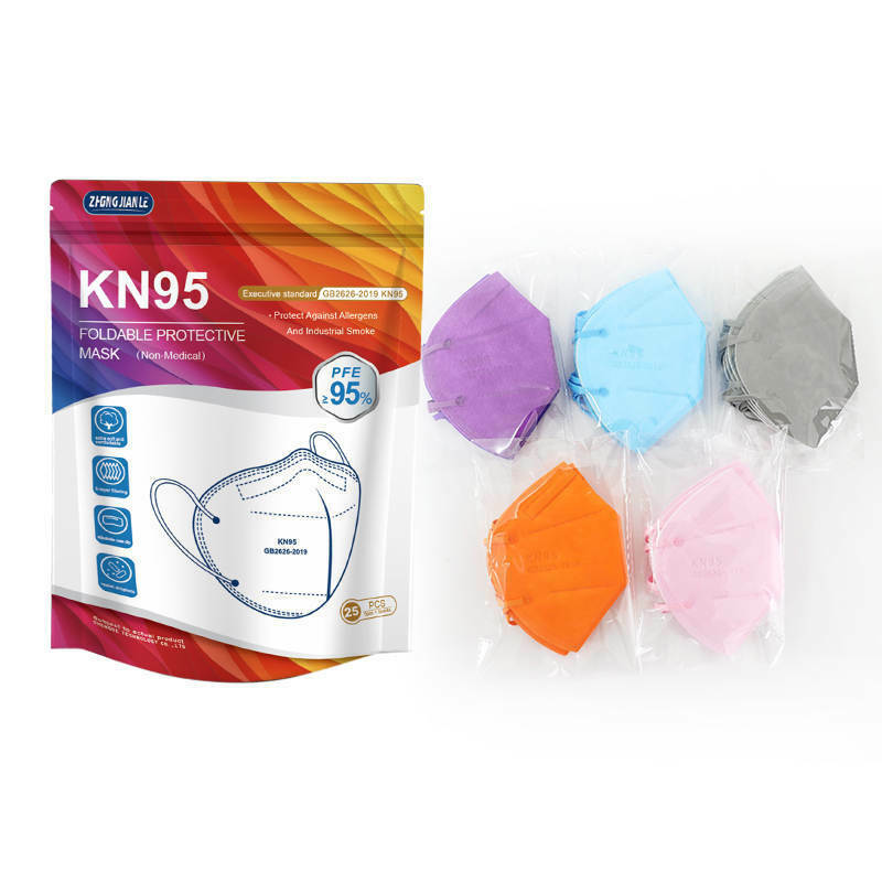 25 Pcs Multicolor KN95 5-Ply Disposable Safety Face Mask kn-95 For Men and Women