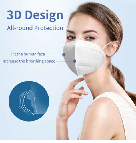 10 Pcs KN95 5-Ply Disposable Safety Face Mask KN-95 For Men and Women - White